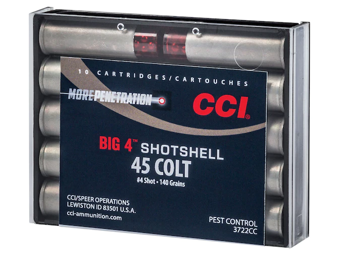 CCI Big 4 Shotshell 45 Colt Ammunition – 140 Grain Lead Shot – 200 Rounds