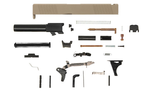 Glock® 19 Compatible Pistol Build Kit w/ FDE Front & Rear Serrated Slide — image 2